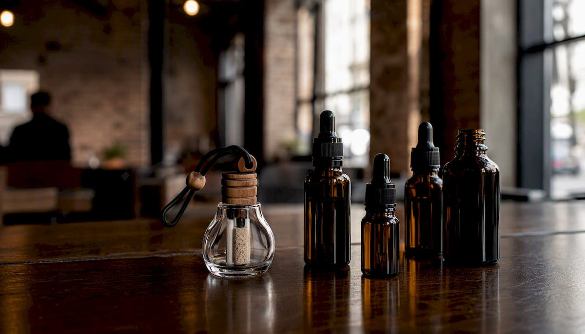 Car scent hanger with botanical oils inside car