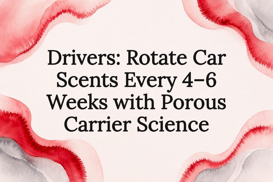 Decorative watercolor title card for car scent rotation